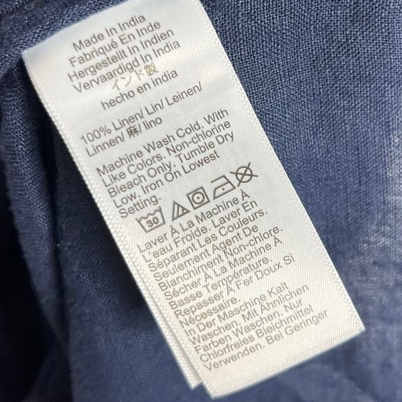 J. Crew Baird Mcnutt Irish Linen Shirt Dress Women Small Navy Pockets Minimalist - Picture 12 of 13